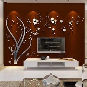 img 2 attached to Beddinginn 3D Tree Wall Decor: Stunning Acrylic Tree Decals, Ideal Tree Stickers for Living Room Decor - 78×130 Inches (Sliver Tree Left, Large)