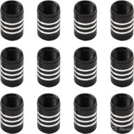 🚗 12 pack black tire valve stem caps - premium alloy air caps for cars, suvs, trucks, motorcycles, bicycles - corrosion resistant and universal логотип