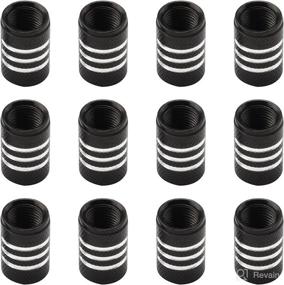 img 4 attached to 🚗 12 Pack Black Tire Valve Stem Caps - Premium Alloy Air Caps for Cars, SUVs, Trucks, Motorcycles, Bicycles - Corrosion Resistant and Universal