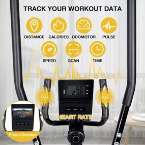 img 3 attached to Doufit Elliptical Machine: 8 Level Magnetic Exercise Training For Home Fitness Workouts With LCD Monitor & Pulse Sensors