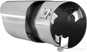 img 2 attached to Stainless Steel Exhaust Tip for 1.75 to 2.5 Inch Tail Pipe Diameter - Provides Chrome Effect for Car Muffler Tips