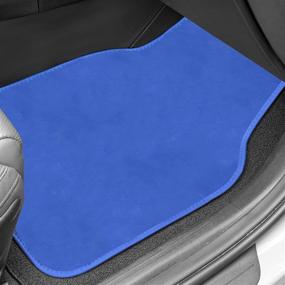 img 2 attached to FH Group F14416BLUE Universal Fit Full Set Doe16 Faux Rabbit Fur Blue Automotive Floor Mats Fits Most Cars