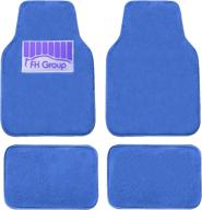 fh group f14416blue universal fit full set doe16 faux rabbit fur blue automotive floor mats fits most cars logo