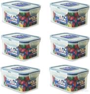 set of 6 lock &amp; lock rectangular water tight food containers, 15 oz each логотип