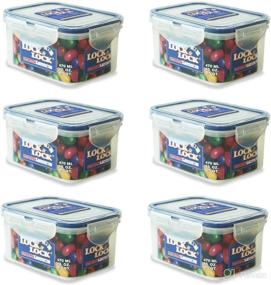 img 1 attached to Set of 6 Lock &amp; Lock Rectangular Water Tight Food Containers, 15 oz each