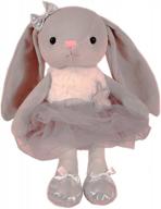 15.5 inch gray ruzucoda ballet ballerina bunny rabbit plush doll soft toy gift for girls dance recital logo