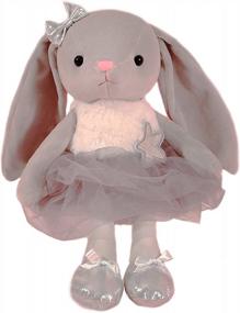 img 4 attached to 15,5-дюймовый серый Ruzucoda Балетная балерина Кролик Плюшевая кукла Мягкая игрушка в подарок для девочек Танцевальный концерт