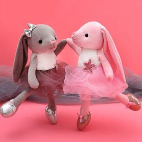img 3 attached to 15.5 Inch Gray Ruzucoda Ballet Ballerina Bunny Rabbit Plush Doll Soft Toy Gift For Girls Dance Recital
