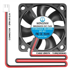 img 1 attached to WINSINN 50Mm Fan 5V, 3D Printer Micro 5 Volt Fans 5010 Hydraulic Bearing, Brushless Cooling 50Mmx10Mm 2PIN (Pack Of 5Pcs)