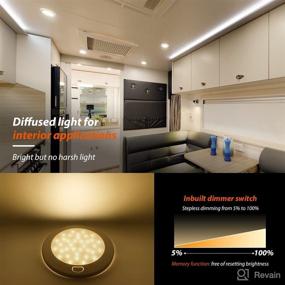 img 2 attached to 💡 Dream Lighting 12V LED Panel Light Switch - 5" White Shell Ceiling Downlight - Warm White Panel Downlight Kitchen Roof Cabinet Cabin