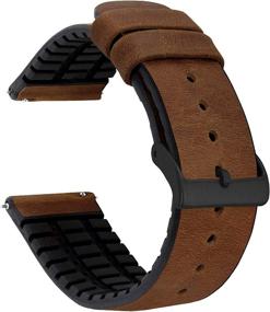 img 4 attached to 🌈 Barton Leather and Rubber Hybrid Straps with Quick Release Spring Bars - 316L Stainless Steel - Variety of Colors - 18mm, 20mm & 22mm Watch Bands