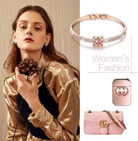 img 2 attached to Spiritual Rose Gold Crystal Bangle Bracelets For Women: The Menton Ezil Collection