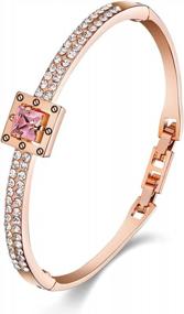 img 4 attached to Spiritual Rose Gold Crystal Bangle Bracelets For Women: The Menton Ezil Collection