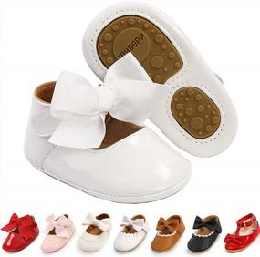 img 4 attached to Premium Baby Girl Shoes | Infant Toddler Walking Soft Sole Mary Jane Prewalkers Crib Wedding Dress