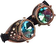 steampunk kaleidoscope rave goggles with rainbow crystal glass lens for enhanced visuals logo