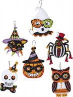 set of 6 vintage halloween felt applique ornament kit by bucilla, #89276e logo