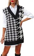oversized sleeveless v-neck knit tunic sweater vest for women - shawhuwa pullover top logo
