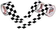 🏁 isc black and white checkerboard tape: 2 inch x 15 yards – black and white square pattern логотип