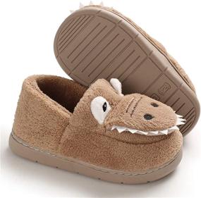 img 2 attached to 🦖 Adorable Cartoon Dinosaur Toddler Slippers for Boys - ENERCAKE Slippers