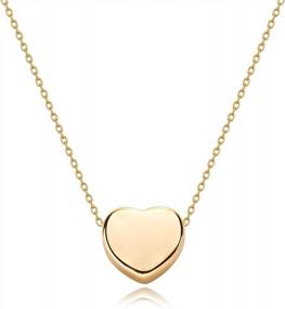 img 4 attached to Dainty And Personalized: 14K Gold Filled Heart Necklace With Tiny Initial - Perfect Gift For Women