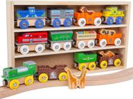 expand your child's imagination with orbrium toys' animal-inspired wooden train set compatible with top brands logo