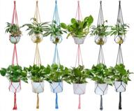 wituse macrame plant hanger, 2 tier plant hanger indoor outdoor color hanging planter with hook for garden home decor 63 inches (6 color) logo