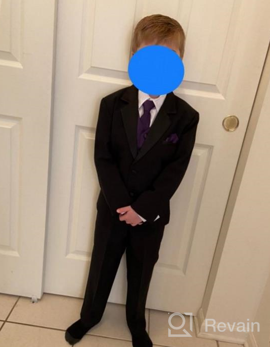 img 1 attached to Little Gents Boys Tuxedo: Sleek Black Boys' Clothing for Special Occasions review by Fredo Zhan