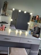 img 1 attached to Transform Your Bedroom With USIKEY'S Large Vanity Set: Lighted Mirror, Charging Station, Drawers, Shelves & Cushioned Stool review by Harel Leary