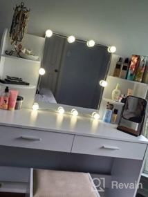 img 6 attached to Transform Your Bedroom With USIKEY'S Large Vanity Set: Lighted Mirror, Charging Station, Drawers, Shelves & Cushioned Stool