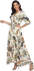 img 1 attached to VintageClothing Womens Floral Dresses Sleeves Women's Clothing ~ Dresses