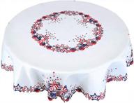 american independence day patriotic round tablecloth embroidered with july 4th and memorial day theme - 69 inches logo