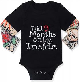 img 4 attached to Adorable Baby Boy Clothes: Letter Print Long Sleeve Romper For Maximum Comfort And Style!