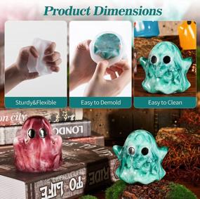 img 2 attached to 2Pcs Halloween Ghost Resin Molds - ISSEVE Silicone For DIY Epoxy Casting Home Decoration