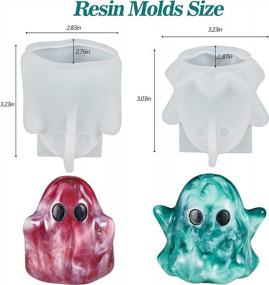 img 3 attached to 2Pcs Halloween Ghost Resin Molds - ISSEVE Silicone For DIY Epoxy Casting Home Decoration