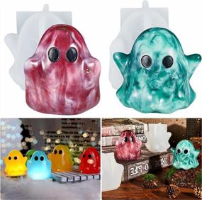 img 4 attached to 2Pcs Halloween Ghost Resin Molds - ISSEVE Silicone For DIY Epoxy Casting Home Decoration