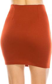 img 3 attached to Fashionazzle Mid Rise Bodycon Stretchy KS08 Red Women's Clothing and Skirts