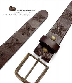 img 2 attached to Crafted In The USA: Full Grain Leather Belt With Solid Brass Buckle - 1-1/2" (38Mm) Width
