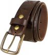 crafted in the usa: full grain leather belt with solid brass buckle - 1-1/2" (38mm) width logo