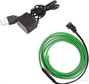 img 2 attached to ABALDI Car Atmosphere Light Strip 5M/16FT USB Neon EL Wire Green Cold Lights Glow String Strip For Xmas Party Pub Festival Decoration(5M