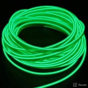 img 3 attached to ABALDI Car Atmosphere Light Strip 5M/16FT USB Neon EL Wire Green Cold Lights Glow String Strip For Xmas Party Pub Festival Decoration(5M