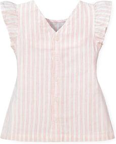 img 1 attached to Hope Henry Girls Woven Flutter Girls' Clothing ~ Tops, Tees & Blouses