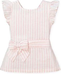 img 4 attached to Hope Henry Girls Woven Flutter Girls' Clothing ~ Tops, Tees & Blouses