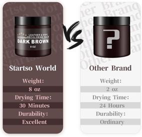 img 2 attached to 🛋️ STARTSO WORLD Leather Recoloring Balm Repair Cream Kit - Dark Brown Couch & Sofa Restoration - 8oz Color Dye Restorer for Furniture - Includes 3pcs Sponges, 1pcs Spoon, 1pcs Brush, 1 Pair Gloves