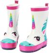 aleader kids waterproof rubber rain boots for girls, boys & toddlers with fun prints & handles logo