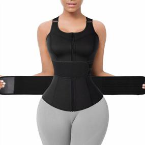 img 4 attached to Sauna Waist Trainer Vest For Women - KIWI RATA Sweat Suit 2 Compression Trimmer Band Neoprene Workout Body Shaper