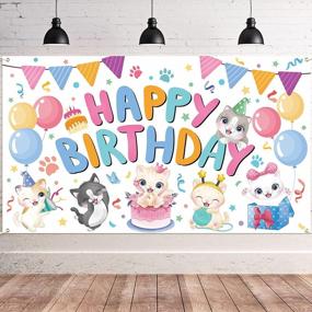 img 4 attached to Cat-Themed Birthday Party Backdrop Decorations - Perfect For Cat Lovers & Kids!