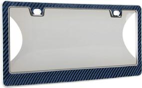 img 3 attached to 🔵 Genuine 100% Blue Carbon Fiber License Plate Frame: BLVD-LPF OBEY YOUR LUXURY - Ultimate 3K Tag Cover with Tinted 2 in 1 Design - Unbreakable & Patented