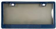 🔵 genuine 100% blue carbon fiber license plate frame: blvd-lpf obey your luxury - ultimate 3k tag cover with tinted 2 in 1 design - unbreakable & patented logo