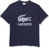 👕 lacoste flocked graphic t-shirt: stylish & comfortable with sleeve design logo