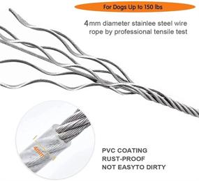 img 1 attached to Befx Heavy Duty Dog Tie-Out Leash Cable for Large Dogs up 🐶 to 100 lbs, PVC Coated Steel Wire Dog Line for Yard, Outdoor, Camping, 30ft